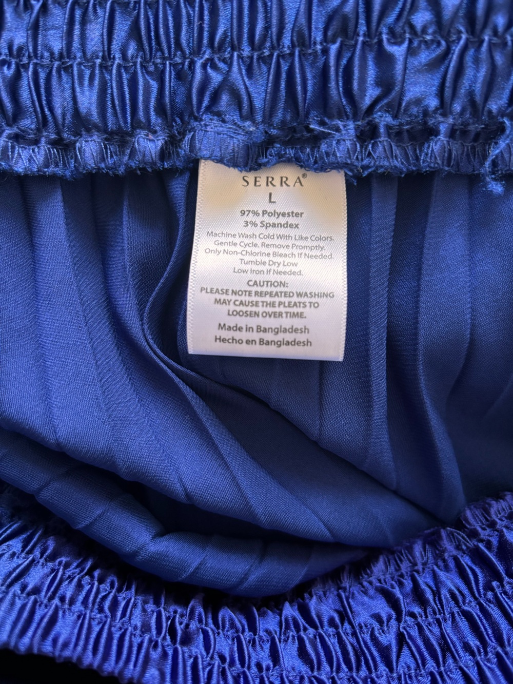 Serra Pleated Satin Midi Skirt - Royal Blue - Picture 2 of 2
